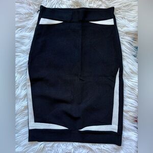 Herve Leger Black & White Pencil Skirt